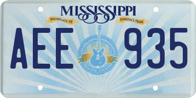 MS license plate AEE935
