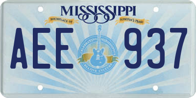 MS license plate AEE937