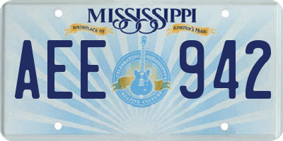 MS license plate AEE942