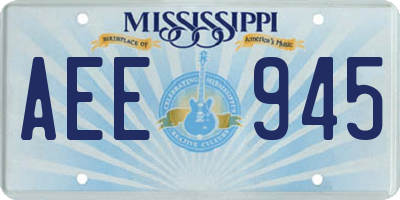 MS license plate AEE945