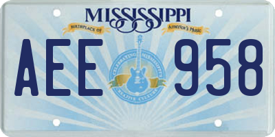 MS license plate AEE958