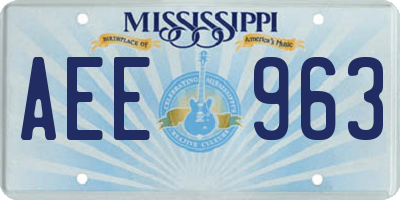 MS license plate AEE963