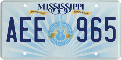 MS license plate AEE965