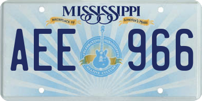 MS license plate AEE966