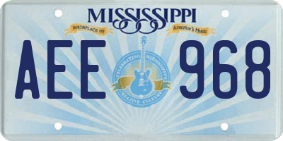 MS license plate AEE968