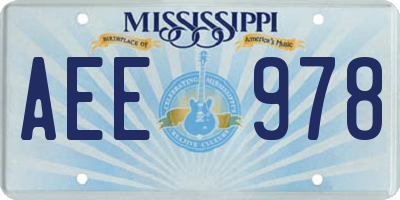 MS license plate AEE978