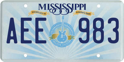 MS license plate AEE983