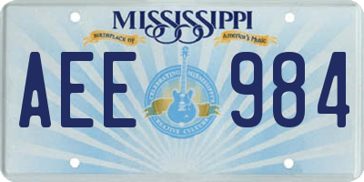 MS license plate AEE984