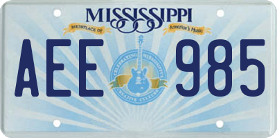 MS license plate AEE985
