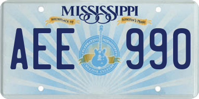 MS license plate AEE990