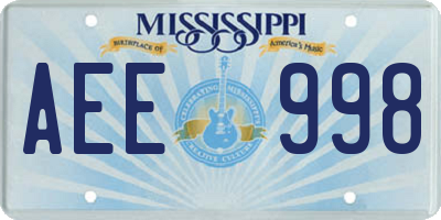 MS license plate AEE998