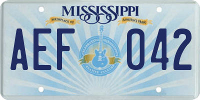 MS license plate AEF042