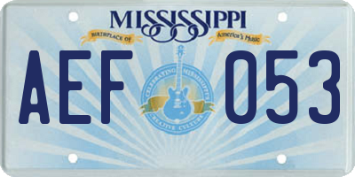 MS license plate AEF053