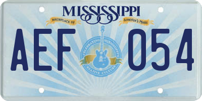 MS license plate AEF054