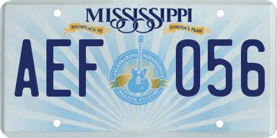 MS license plate AEF056