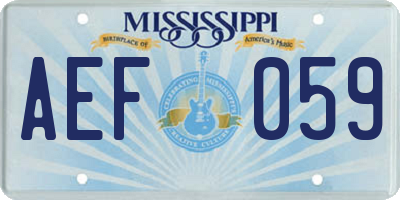 MS license plate AEF059