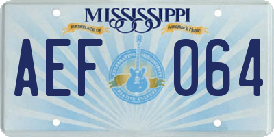 MS license plate AEF064