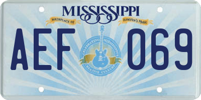 MS license plate AEF069