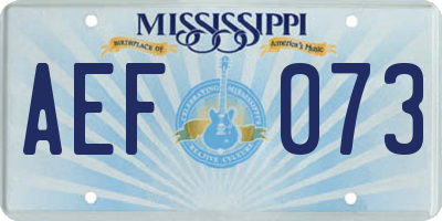 MS license plate AEF073