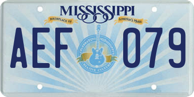 MS license plate AEF079