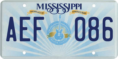 MS license plate AEF086