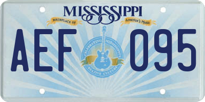 MS license plate AEF095