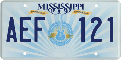 MS license plate AEF121