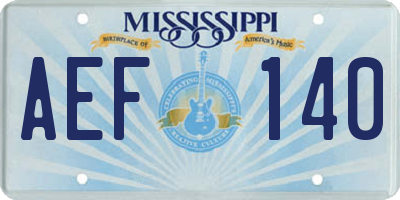 MS license plate AEF140