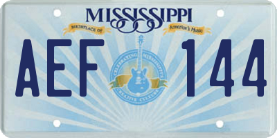 MS license plate AEF144