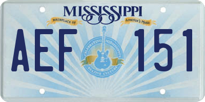 MS license plate AEF151