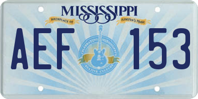 MS license plate AEF153