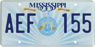 MS license plate AEF155