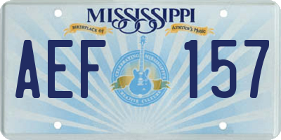 MS license plate AEF157