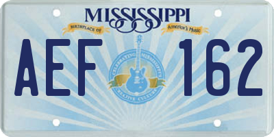 MS license plate AEF162