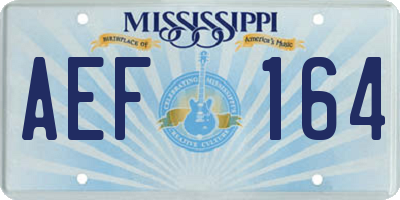 MS license plate AEF164