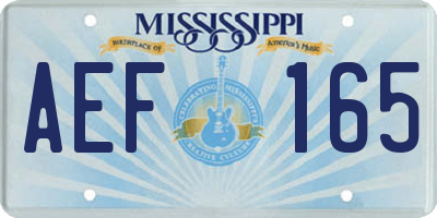 MS license plate AEF165