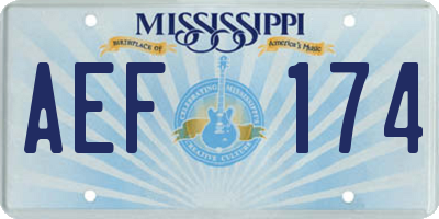 MS license plate AEF174