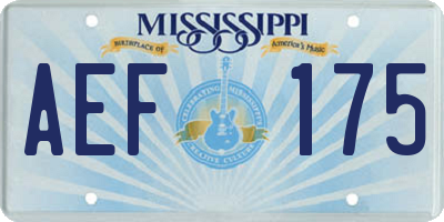 MS license plate AEF175