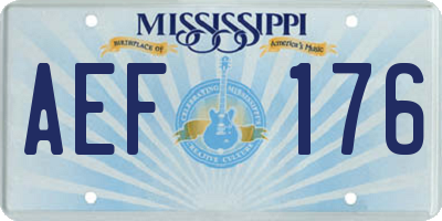 MS license plate AEF176