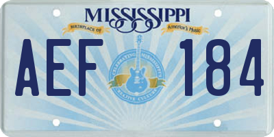 MS license plate AEF184