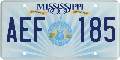 MS license plate AEF185