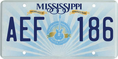 MS license plate AEF186