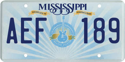 MS license plate AEF189