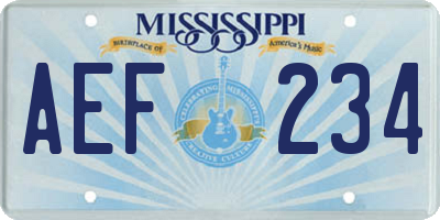 MS license plate AEF234