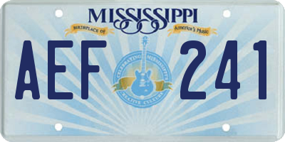 MS license plate AEF241