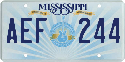 MS license plate AEF244