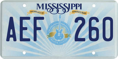 MS license plate AEF260