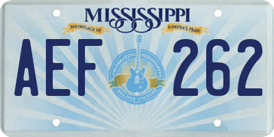 MS license plate AEF262