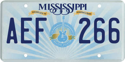 MS license plate AEF266