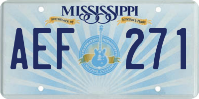 MS license plate AEF271